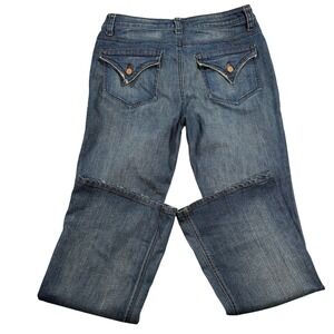 Pure Color USA Made Bootcut Jeans Womens 31 Blue Stretch Denim Y2K VTG 32X33 Mid